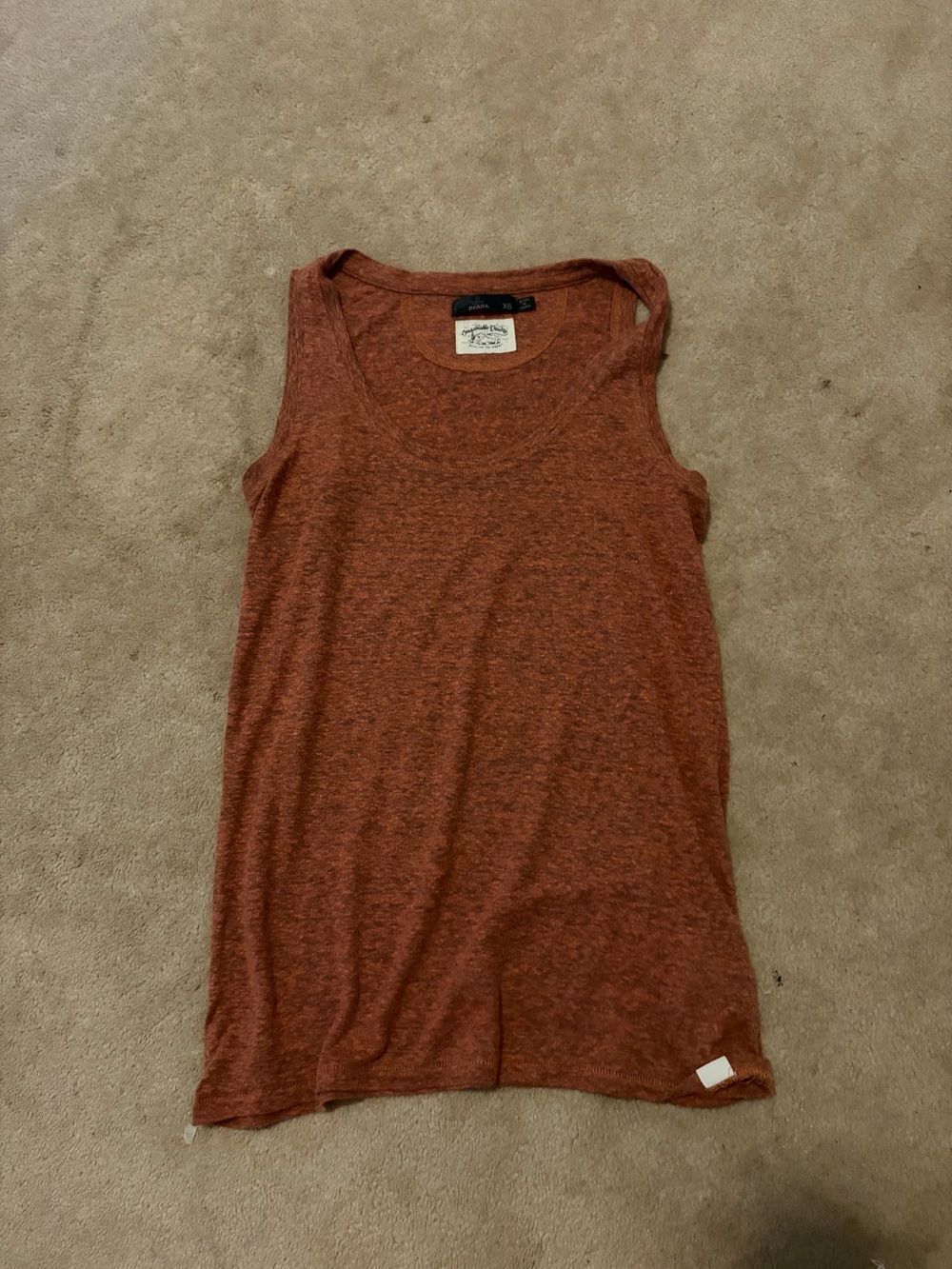 Prana Rust Heather Scoop Neck Tank Top